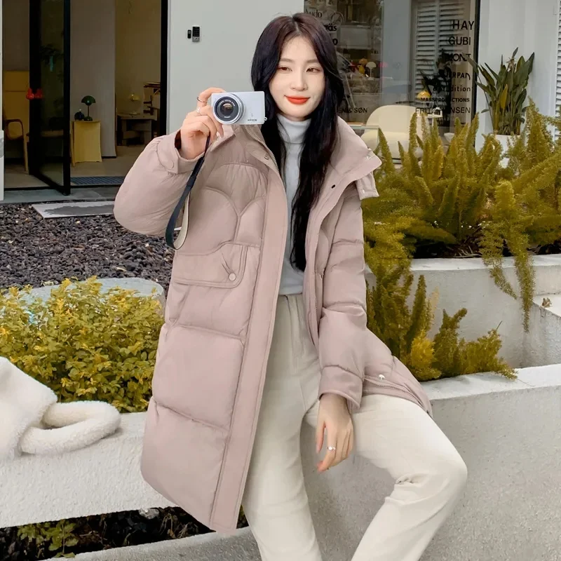 

Down Cotton-Padded Jacket Women Ins Tide Long Parkas 2023 Autumn Winter New Warm Cotton Padded Coat Thick Fashion Outwear Female
