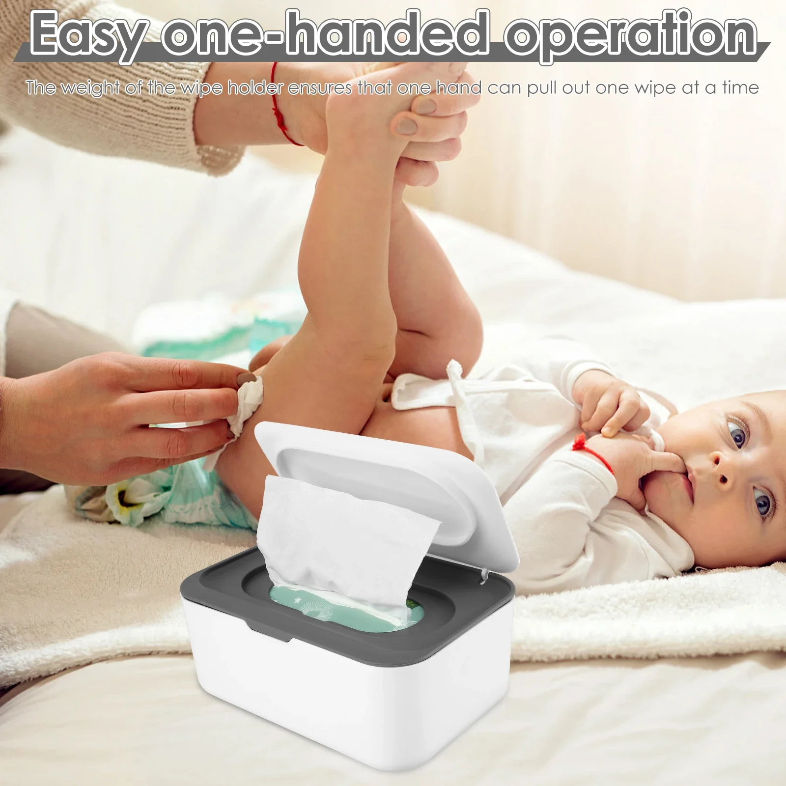 2Pcs Wipes Dispenser Baby Wipe Holder w/ Lid Refillable Wet Tissue Container Keeps it Fresh Dustproof Wet Tissue Cases Organizer