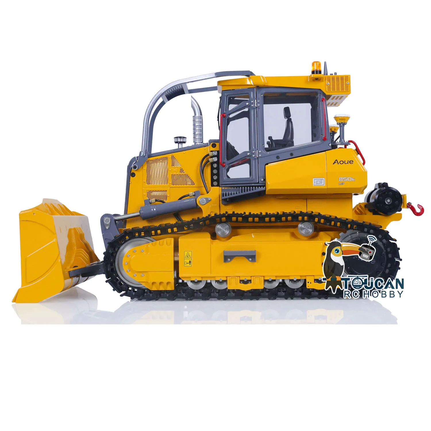 Aoue 850K RTR 1/14 LESU RC Metal Hydraulic Bulldozer Black Tracks Painted Finished Controlled Dozer Light Toys for Boys TH22777 4