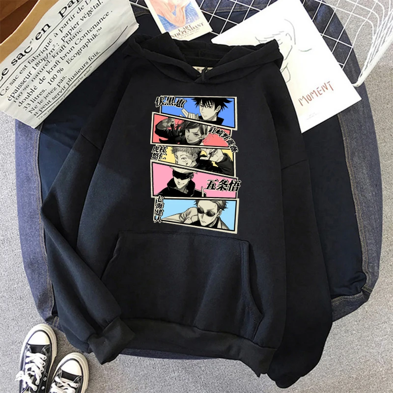 

Anime Hoodies Jujutsu Kaisen Graphic Women Harajuku Yuji Itadori Sweatshirts Hoodie Gojo Satoru Cartoon Streetwear Clothes