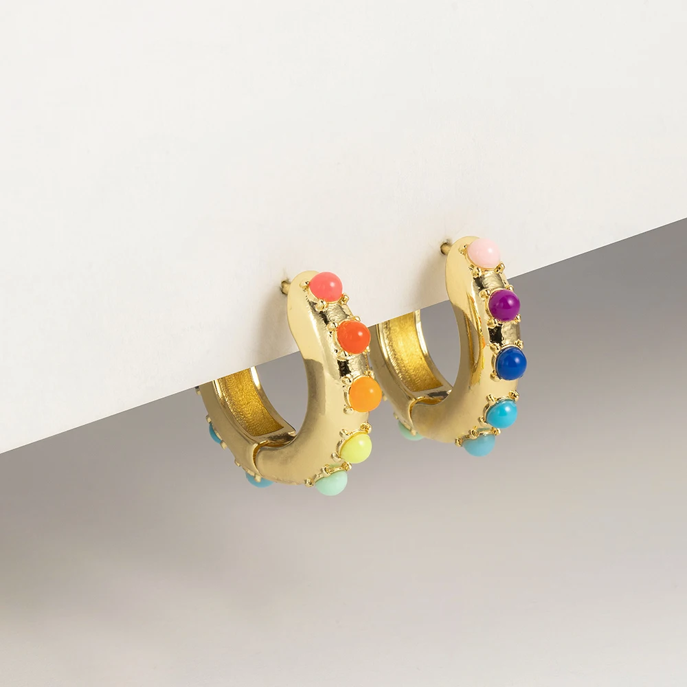 Women CZ Rainbow Earrings Cubic Zirconia Ear Cuff Set for Female Trendy Huggie Clip on Earrings Earcuff Crystal Jewelry ear clip earrings clip earrings ear clip