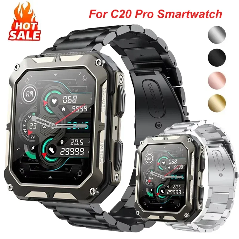 Stylish 22mm Stainless Steel Watchband Bracelet