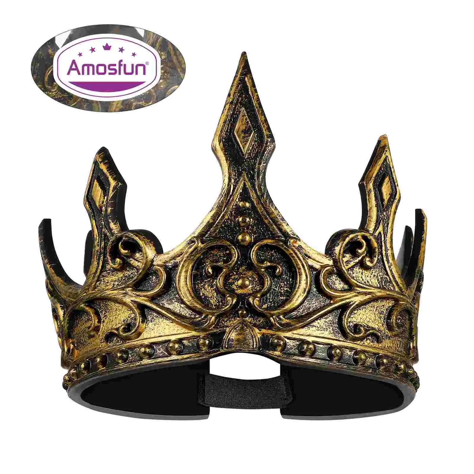 Hair Accessory Hair Headdress Hair Band Crown PU Foam 3D Royal King Crown Vintage Medieval Prom King Headband Halloween Costume Cosplay Performance Headdress