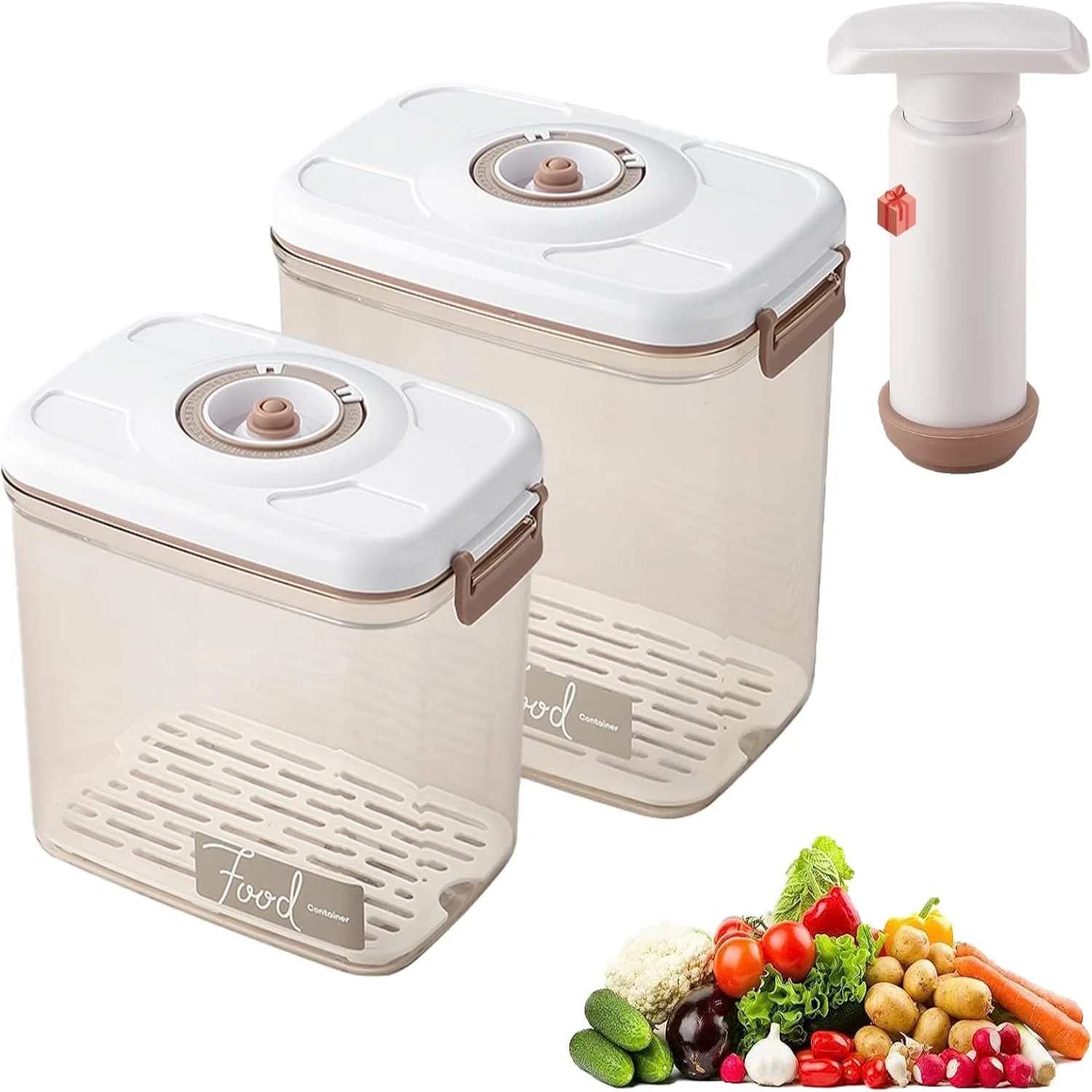 Food Vacuum-Compatible with Green Color Vacuum Food Containers, Save Space and Money, Extend Shelf Life