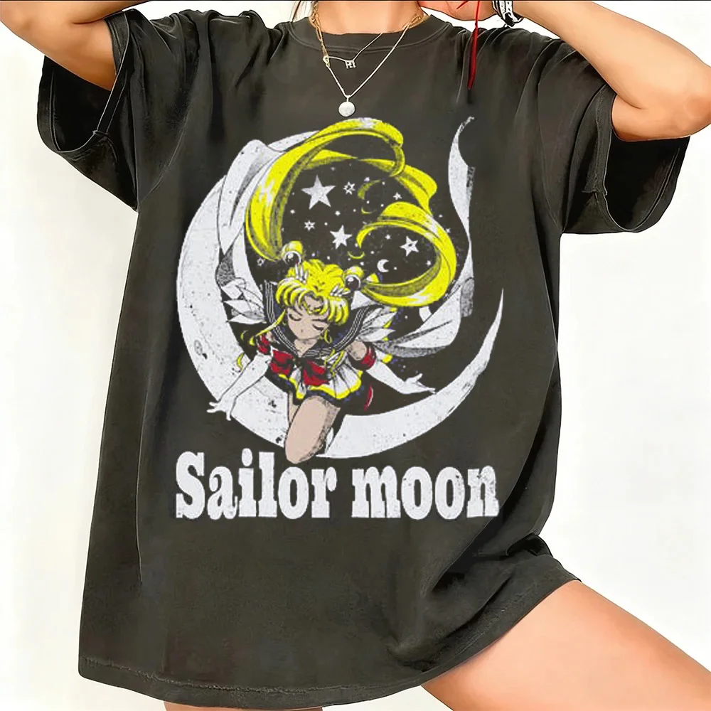 Retro 90s Anime Graphic Cotton Tee - Unisex Streetwear Casual Trend Shirt