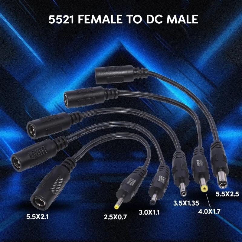 

Удобный зарядный кабель от 5,5x2,1 мм до 2,5x0,7 мм, 3,5x1,35 мм, 4,0x1,7 мм, штекер, 15 см/5,9 дюйма для эффективной зарядки