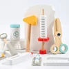 Wooden Pretend Play Doctor Educational Toy Simulation Medical Tool Medical Storage Bag Nurse Accessories Set Toy Gift for Kid 4