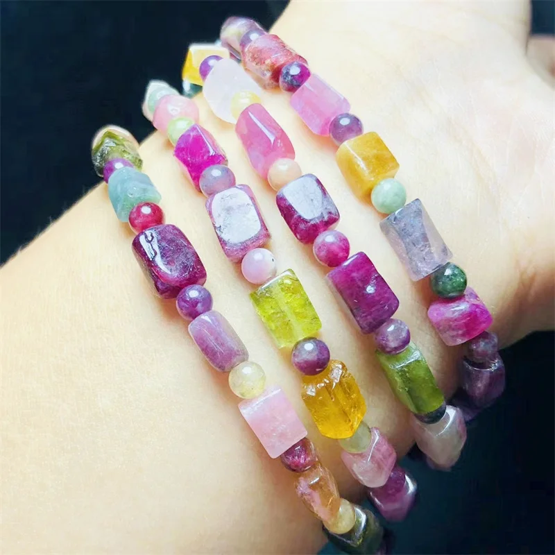 

Natural Freeform Tourmaline Bracelet Crystal Reiki Gemstone Fashion Jewelry Fengshui Women Healing Gift 1pcs