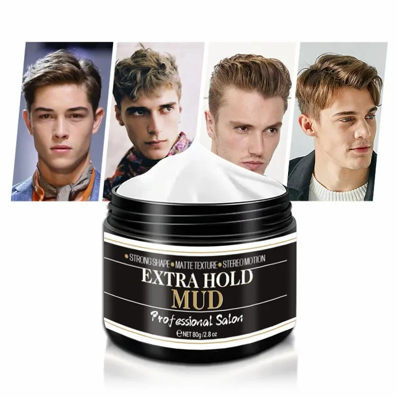 80g Matte Hair Mud Professional Men's Styling Wax Long-lasting Natural  Fluffy Hair Gel Spray Moisturizing Gel Wax Stick Hair