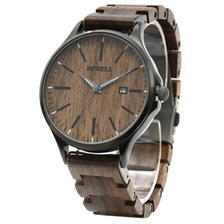 Men's Handmade Minimalist Wooden Wristwatch - Elegant Slim Design in Analog Quartz (199A)