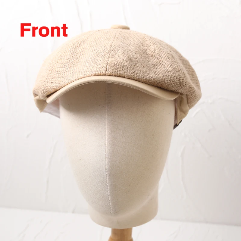 Beret Hat Newsboy Cap Newsboy Hat Breathable Hat Jute Linen Berets Hats Men Summer Breathable Newsboy Caps Boina Hombre Gatsby Hat Women Gorras Para Mujer Flat Cap