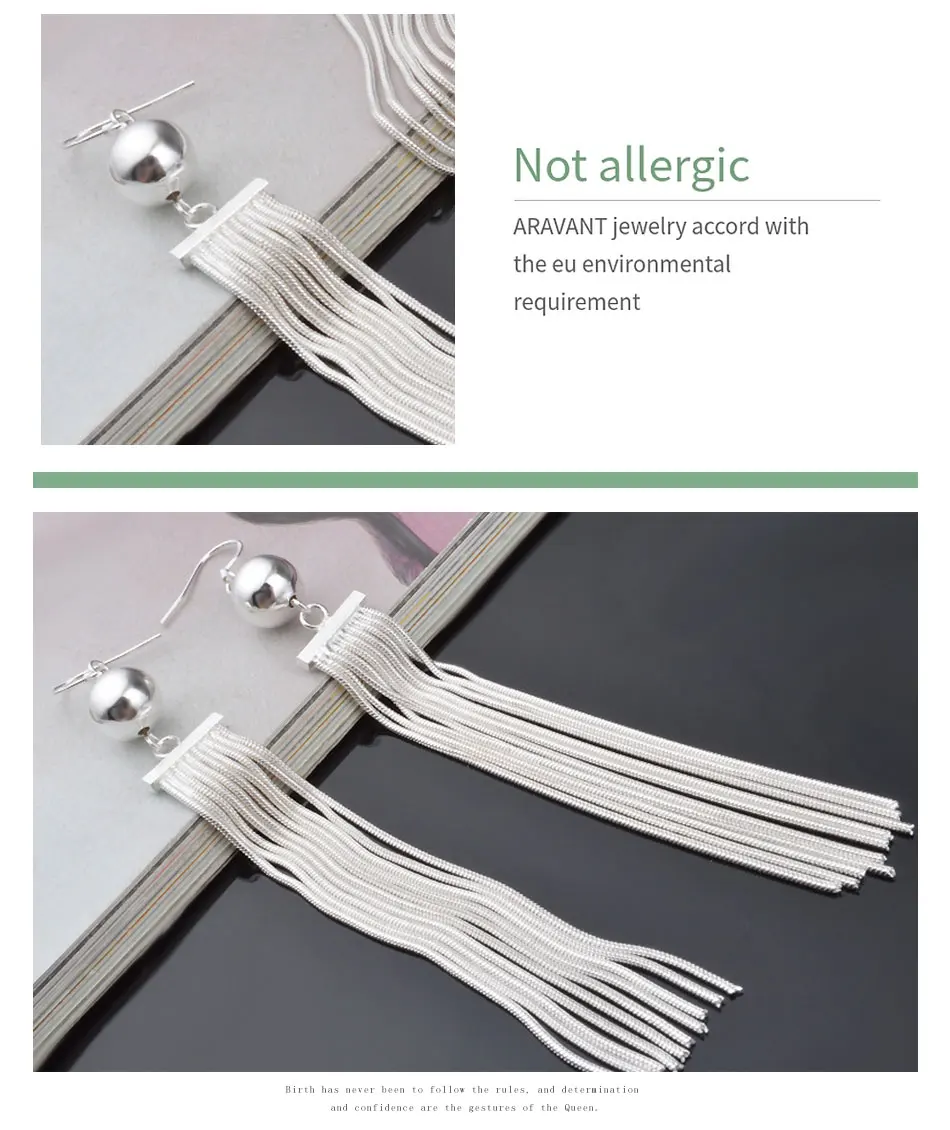 Aravant langer Tropfenohrring aus 925er Silber mit Perlen für Damen, modischer Hochzeitsschmuck – Detail 4
