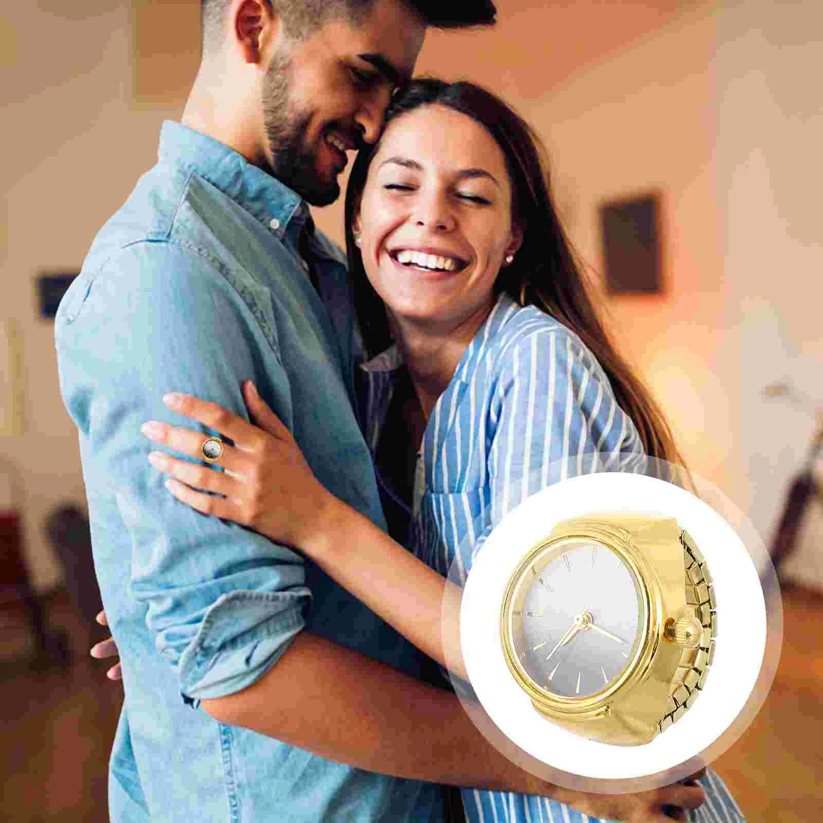 

Часы наручные женские с цифровым кольцом, повседневные кварцевые, из цинкового сплава, с кольцом