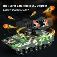 New Remote Control 2.4g Battle Tank Military Missile Launcher Electronic Acousto Optic Rc Kids Toy children Outdoor gift 1