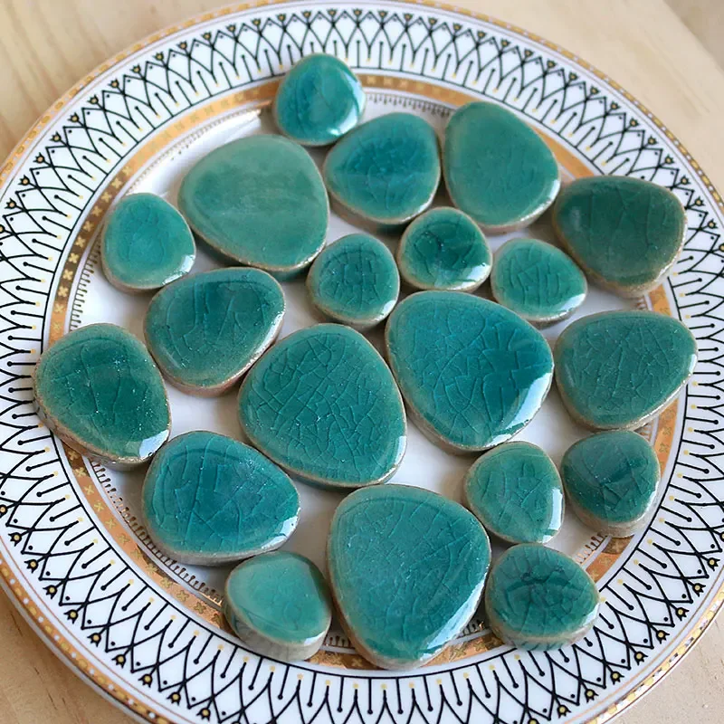 DIY Mosaic Supplies Oval Ceramic Mosaic Tiles 100g Multi Color for Craft Hobby Arts Home Wall Decoration