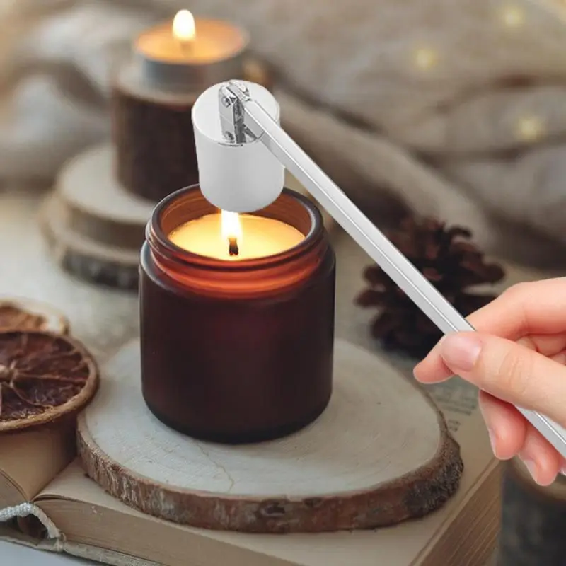 Candle Wick Trimmer Candle Blower Extinguisher Polished Stainless Steel Flame Snuffer Long Handle
