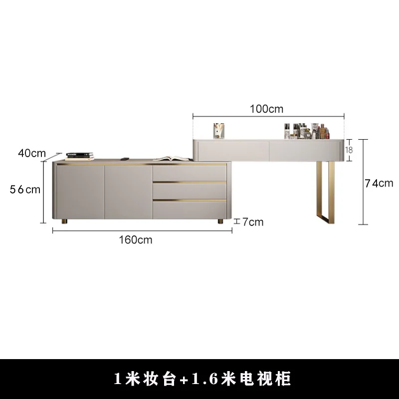 Мінімалістичний сучасний туалетний столик Розкішний багатофункціональний дерев'яний туалетний столик Дзеркало Ящик Mueble Dormitorio Furniture