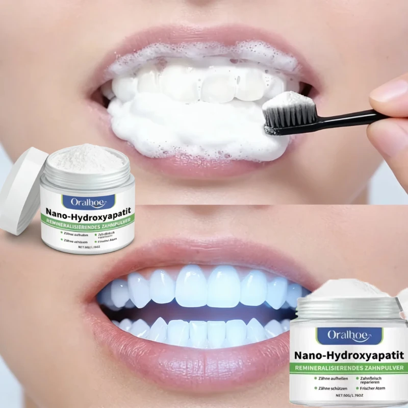 Oral Care Tooth Powder Gentle Clean Whiten Safe Protects Tooth Enamel Freshens Breath Nourishe Cares For Daily Polishing Shine - 6