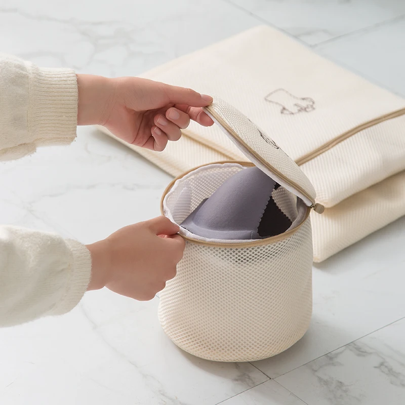 Laundry Bag Sets For Washing Machines Embroidery Fine Mesh Underwear Organizer Basket Clothes Cleaning Protect Anti-deformation 3