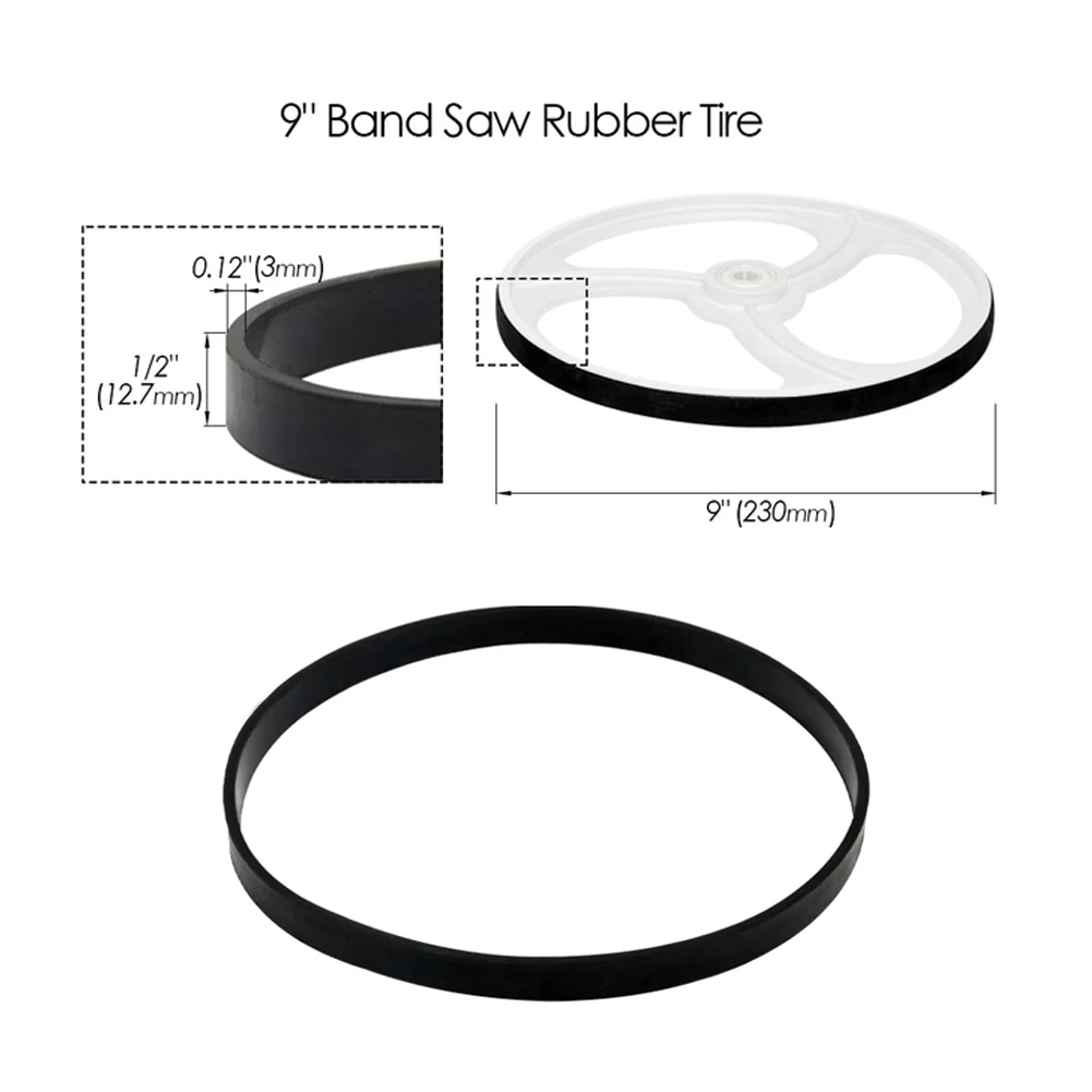 Lintzaag Banden Rubber Band Houtbewerkingsmachines Onderdelen Voor 8 9 10 12 14 Inch Serie Bandzaag Scroll Wielen Anti-Lawaai Rubber Ring