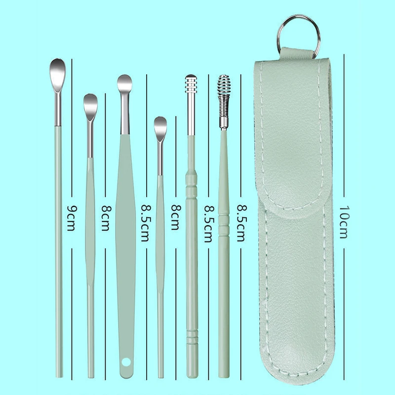 Description Picture 5 of item6PCS Stainless Steel Earpick Ear Cleaner Spoon Ear pick Ear Wax Removal Tool Kit Ear Spoon Care for Baby Adults Ear Care Set