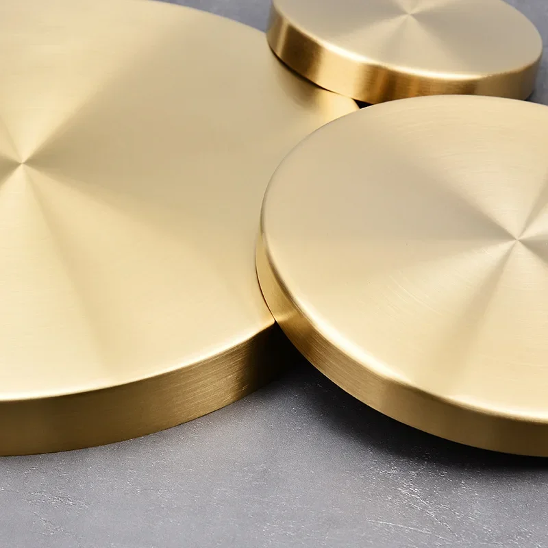 Storage Tray Kitchen Tray Jewelry Storage Tray Home Decor Golden Storage Tray Round Jewelry Desktop Display Plate Retro Kitchen Dinner Plate Golden Scissors Kitchen Organizer