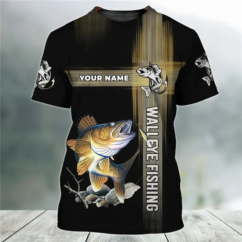 3d Men's T-Shirt Summer Outdoor Sea Fish Casual Fishing Clothing