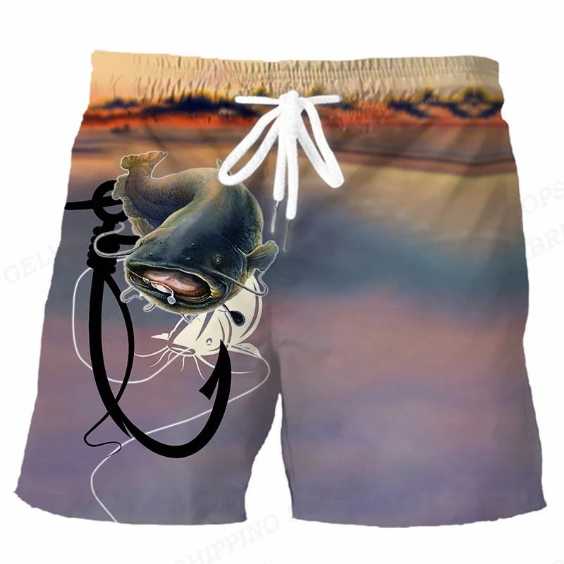 Retro Fishing Men's Swimwear Swimsuits Man Hawaii Mens Shorts 3d Summer Sexy Board Swimming Surfing Beach Wear Casual Quick Dry 5