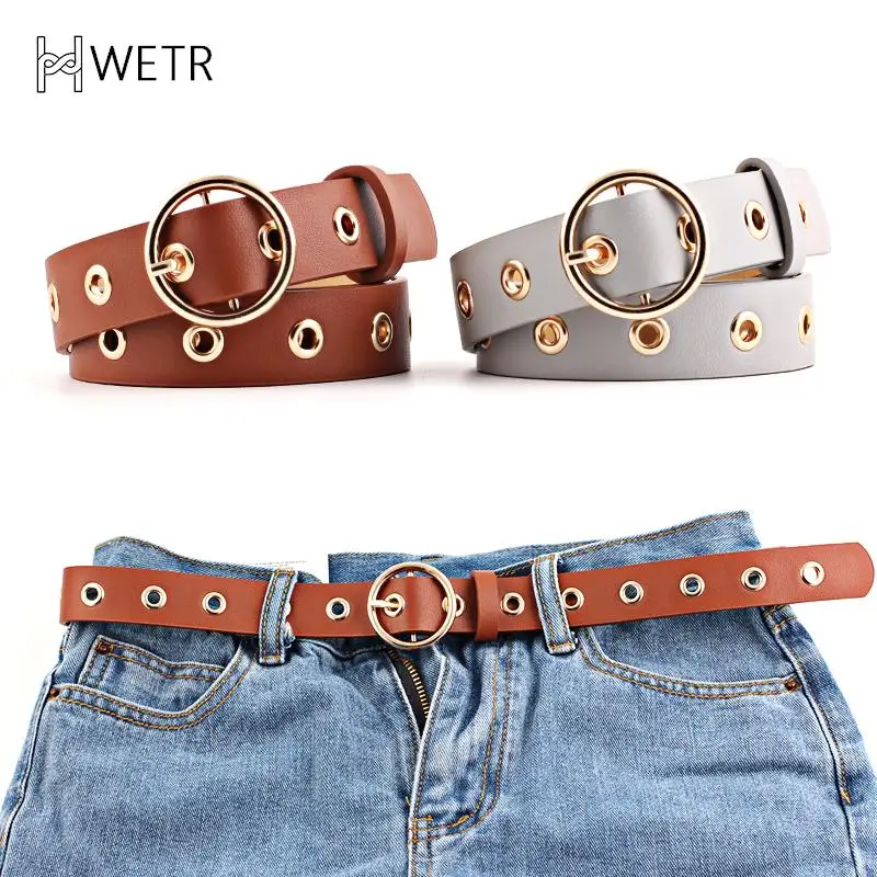 

Children Faux Leather Belt Kids Cute Roundness Heart Buckle Belts For Girls Solid Waistband Round Eyelet Grommet Waist Belt
