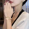 White Shellfish Bracelets Board Bend Metal Bangles Womens Hand Bracelets Geometric C- shaped Opening Bracelets Jewelry Gifts 3