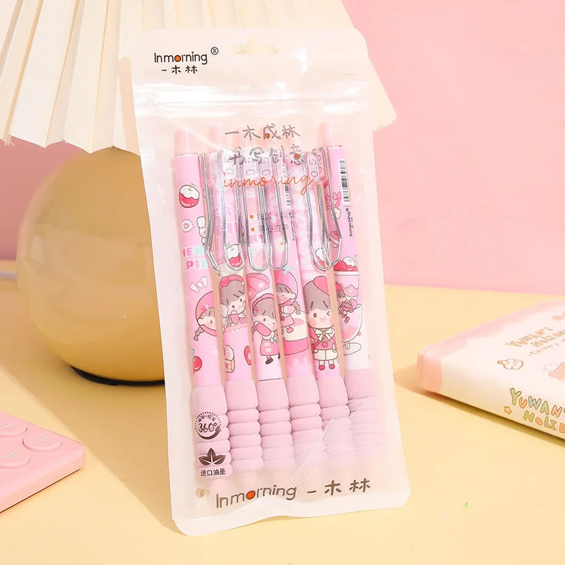 

36 pcs/lot Kawaii Cherry Girl Gel Pen Set Cute 0.5 mm Black Ink Signature Pens Promotional Gift Stationery School Supplies