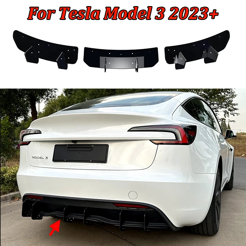 

Разветвитель спойлера для автомобиля, защита для стайлинга автомобиля Tesla Model 3 2023 +, украшение автомобильных аксессуаров