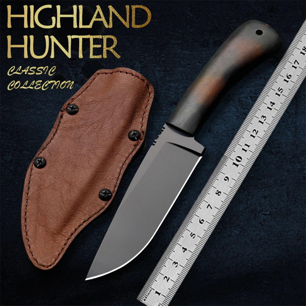 HUANGFU Fixed Blades Outdoor Straight Knives Wilderness Survival Knives Men's Tactical Knives camping knives