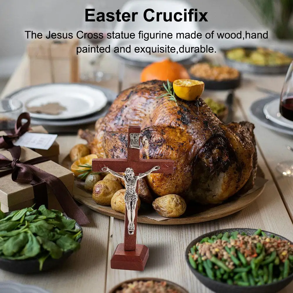 Wooden Jesus Cross Stand