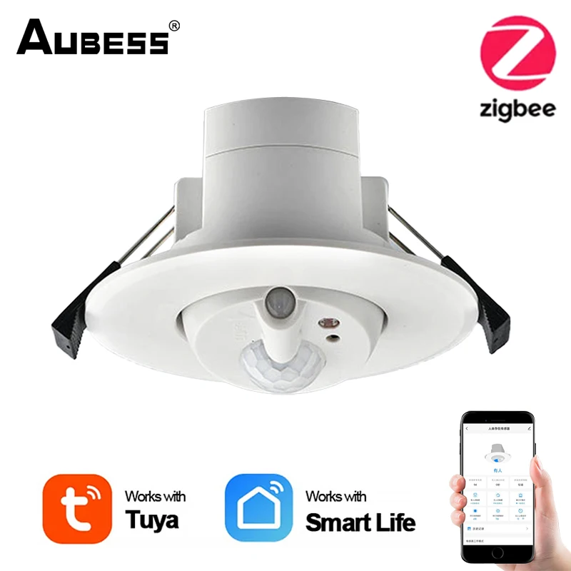 Умный потолочный датчик присутствия человека Aubess ZigBee обнаружения движения