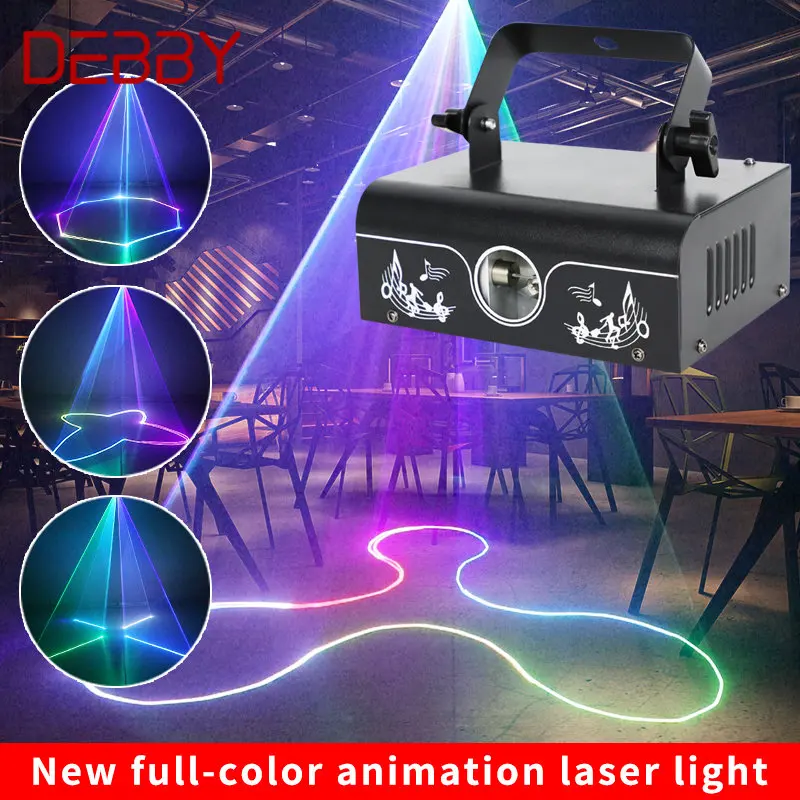 

TEMAR 4D Beam Animation Laser Light Lamp LED Flashlight Voice Control Stage with For KTV Bar