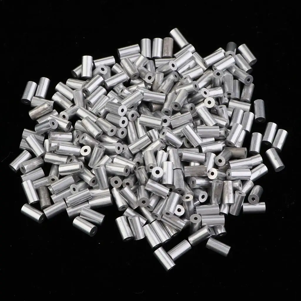 10000x Aluminum Single Round Fishing Line ing Loop Sleeves Tubes