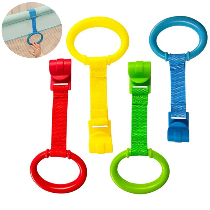 

1-4pcs Pull Ring For Playpen Baby Crib Hooks General Use Hooks Babies Toys Pendants Bed Rings Hooks Hanging Ring Help Baby Stand