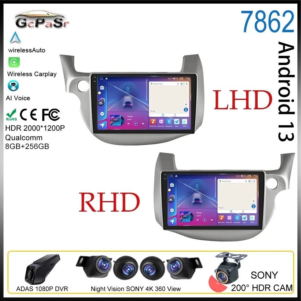 

Android для Honda Jazz 2 GG 2008 - 2014 Fit 2 GE 2007 - 2014 автомобильное радио Carplay мультимедийный плеер навигация видео DVD экран ТВ