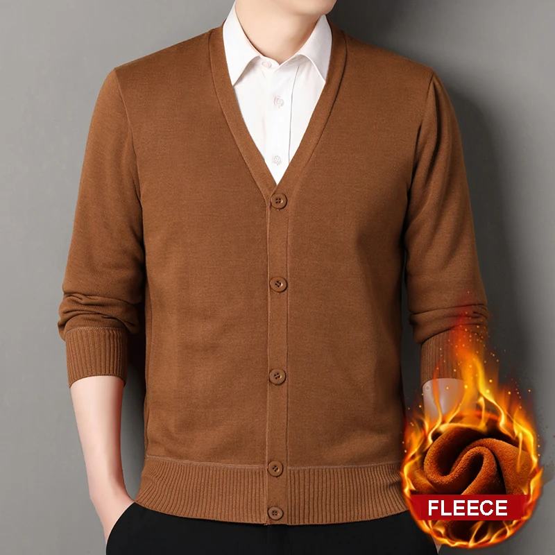 Men's Smart Casual Cardigan V-neck Sweater Men's Autumn Winter Clothes Button Knit Cardigans Mens Knitting Sweaters Outwear 6