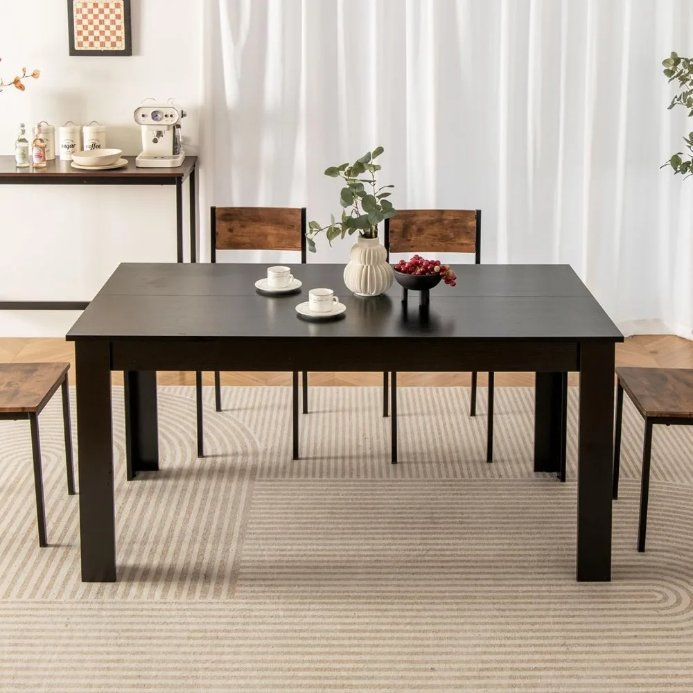 Description Picture 6 of itemDining Table, Wooden Rectangular Table, Large Farmhouse Center , Home Furniture Kitchen , Modern Dining , Black