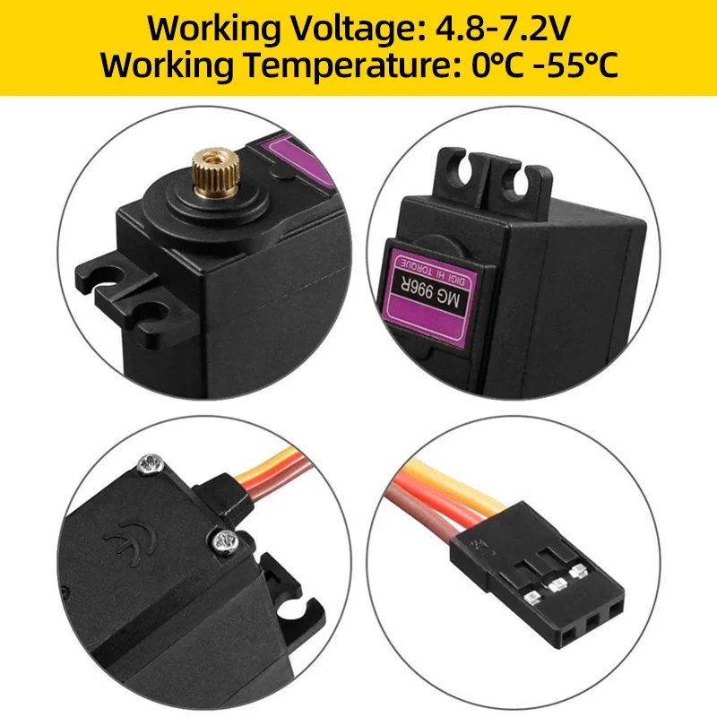 Servomotore Compatibile MG996R con ingranaggi in Metallo Servomotore Compatibile MG996R con ingranaggi in Metallo