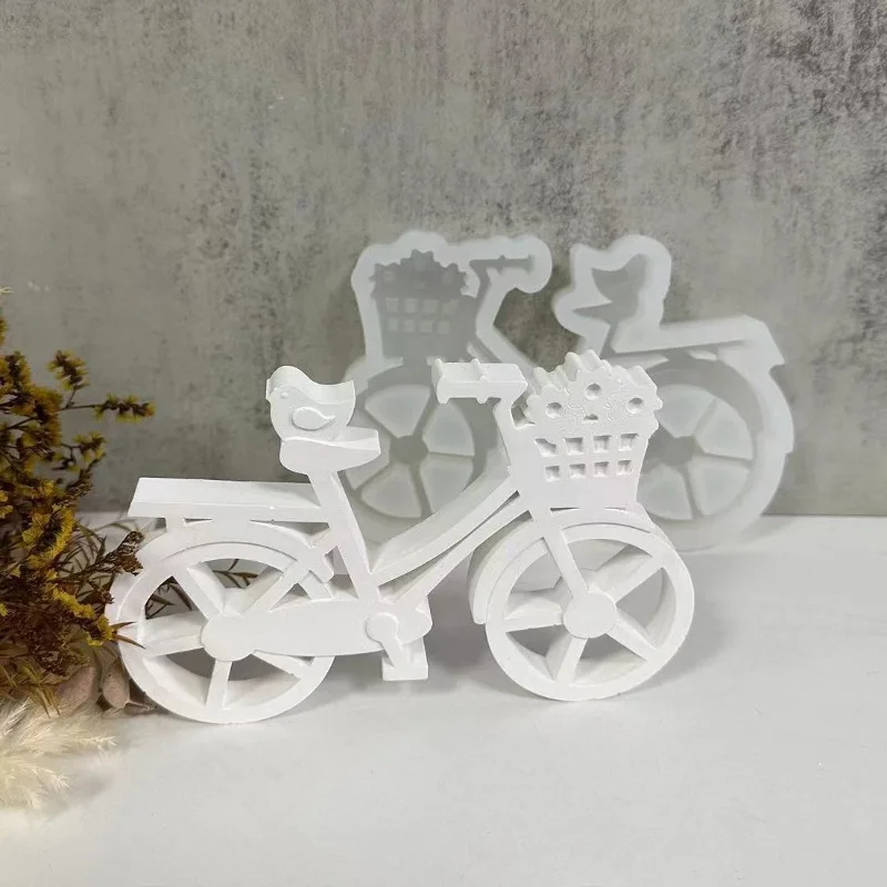 

Cute Bike Silicone Mould Gypsum Mounted Incense Expanding Gypsum Decoration Mold Cycling Aromatherapy Candle Resin Mold