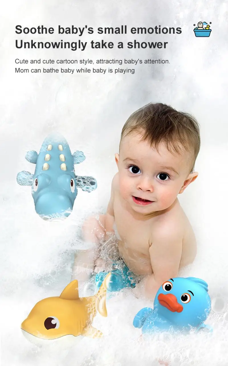 Baby Bath Toys Cute Cartoon Waterwheel Bath  Animal Childern Water Game Clockwork Swimming  Bath Shower Toys New baby toddler garden toys