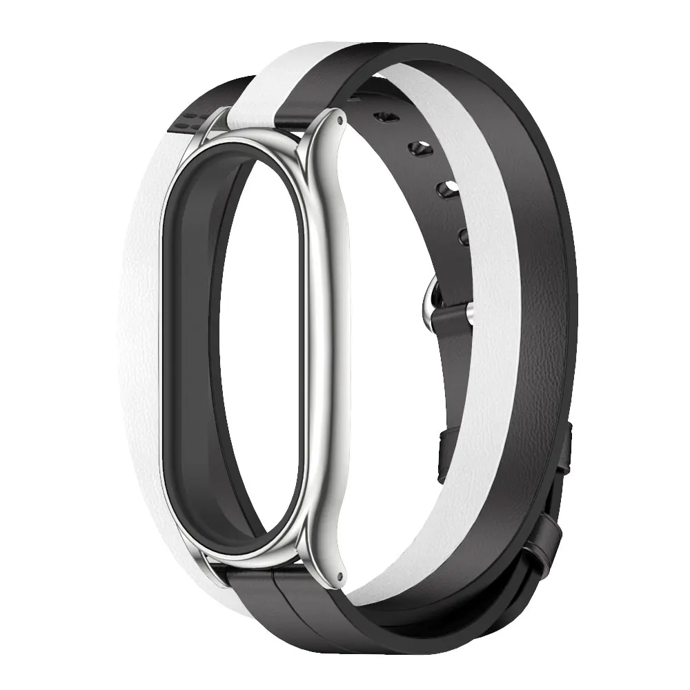 Elegant Leather Double-Loop Smart Watch Wristband Replacement Strap