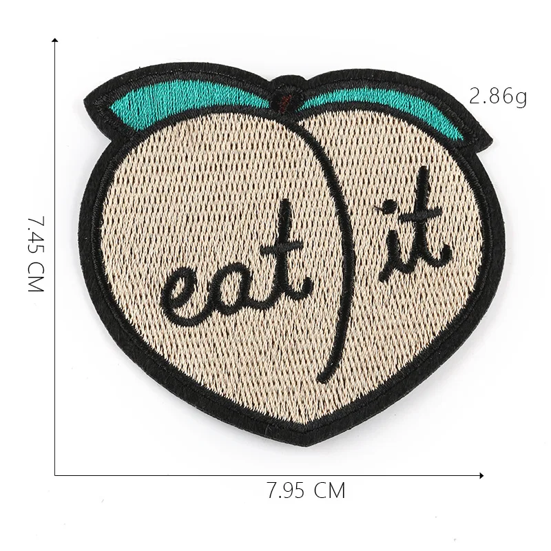Pfirsich Essen Es Eisen Auf Bestickte Kleidung Patches Für Kleidung Jean Rucksäcke Shoolbag Großhandel