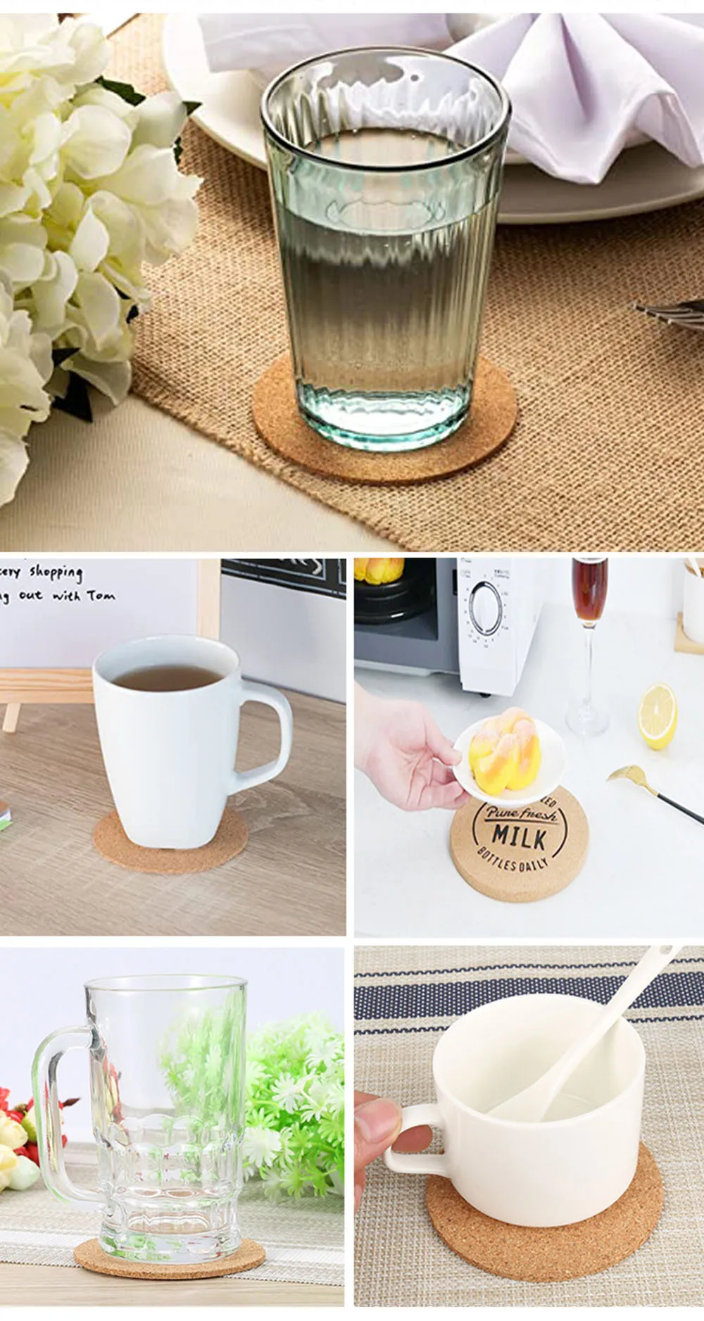 Cork Coasters Handy Round Square Shape Dia 9Cm 10Cm Plain Natural Wine Drink Tea Coffee Coaster For Home Office Kitchen 1 Sbdac92dcb35f4edc82d2959e29467db52