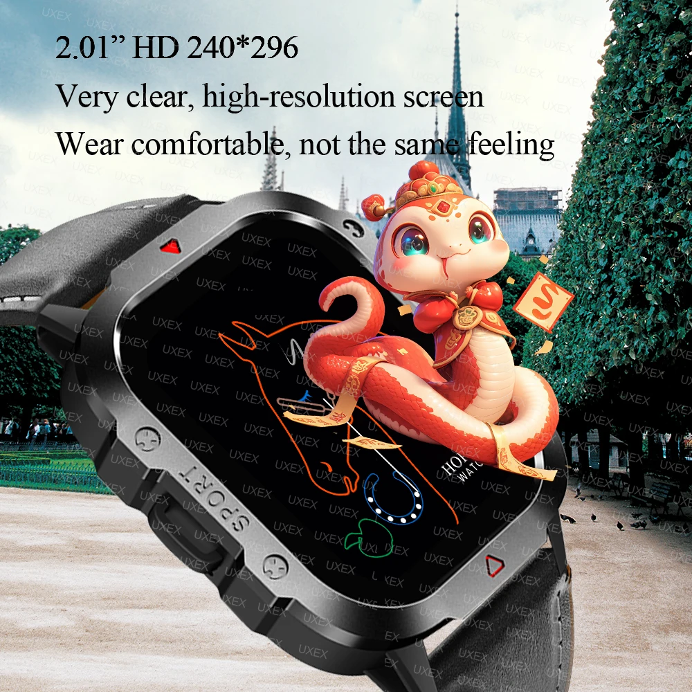 2026 Military Smartwatch Flashlight Waterproof Outdoor Sports Tracker HD Bluetooth Calls Smart Watch New 22MM Strap Android IOS 2