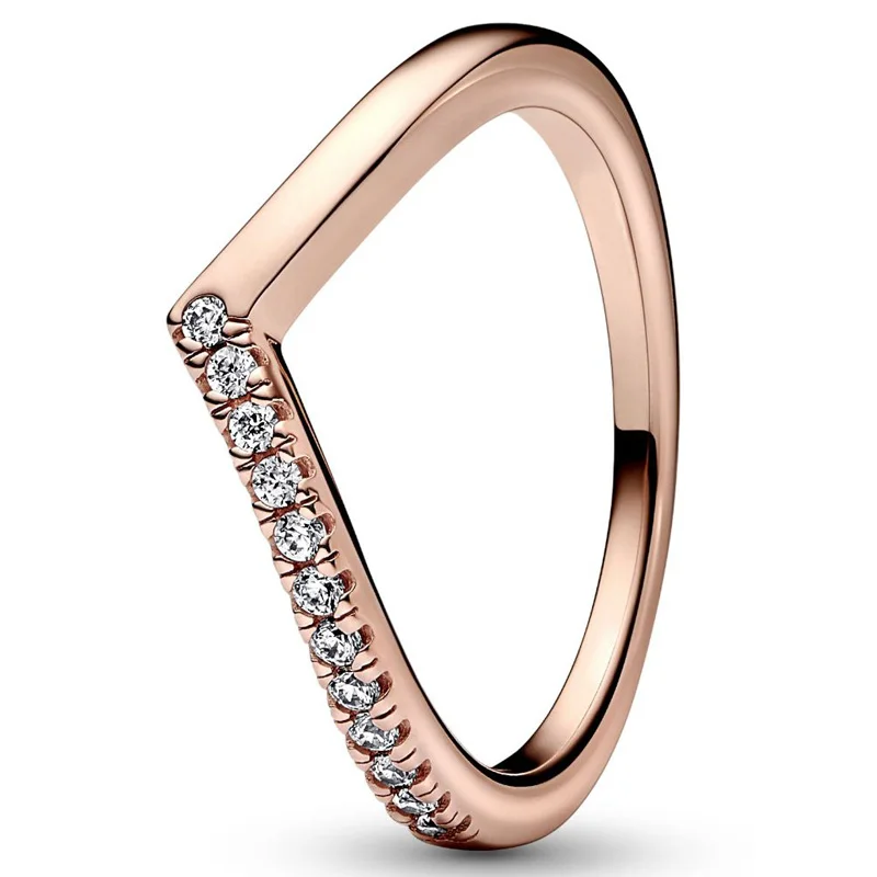 

Authentic 925 Sterling Silver Timeless Wish Half Sparkling With Crystal Ring For Women Wedding Party Fashion Jewelry