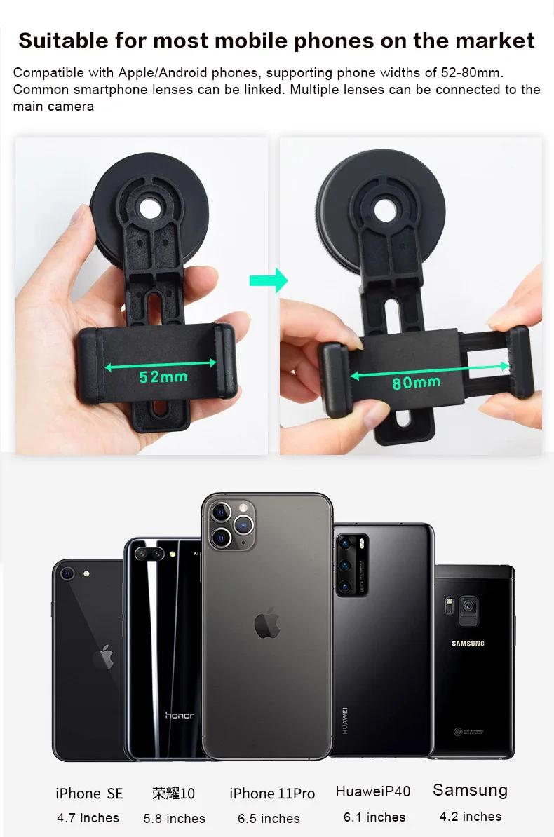 Spektiv Smartphone Kamera Adapter Teleskop Kamera Adapter Handy Adapter Halterung für Fernglas Monokular Mikroskop – Detail 6